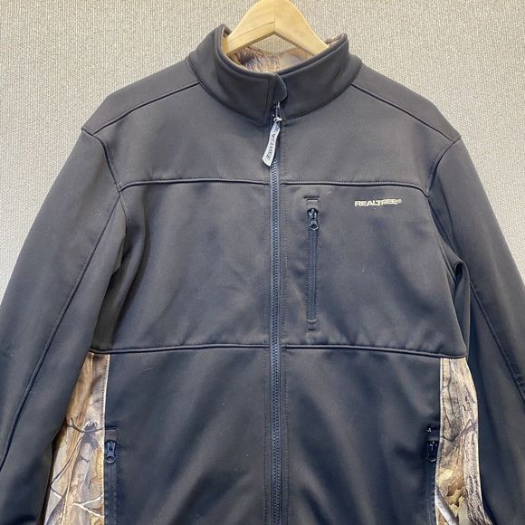 Realtree Outdoor Jacket Coat Black Camo Hunting Long Sleeve - Picture 3 of 8